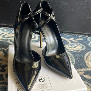 Sleek Black Patent Leather Heels